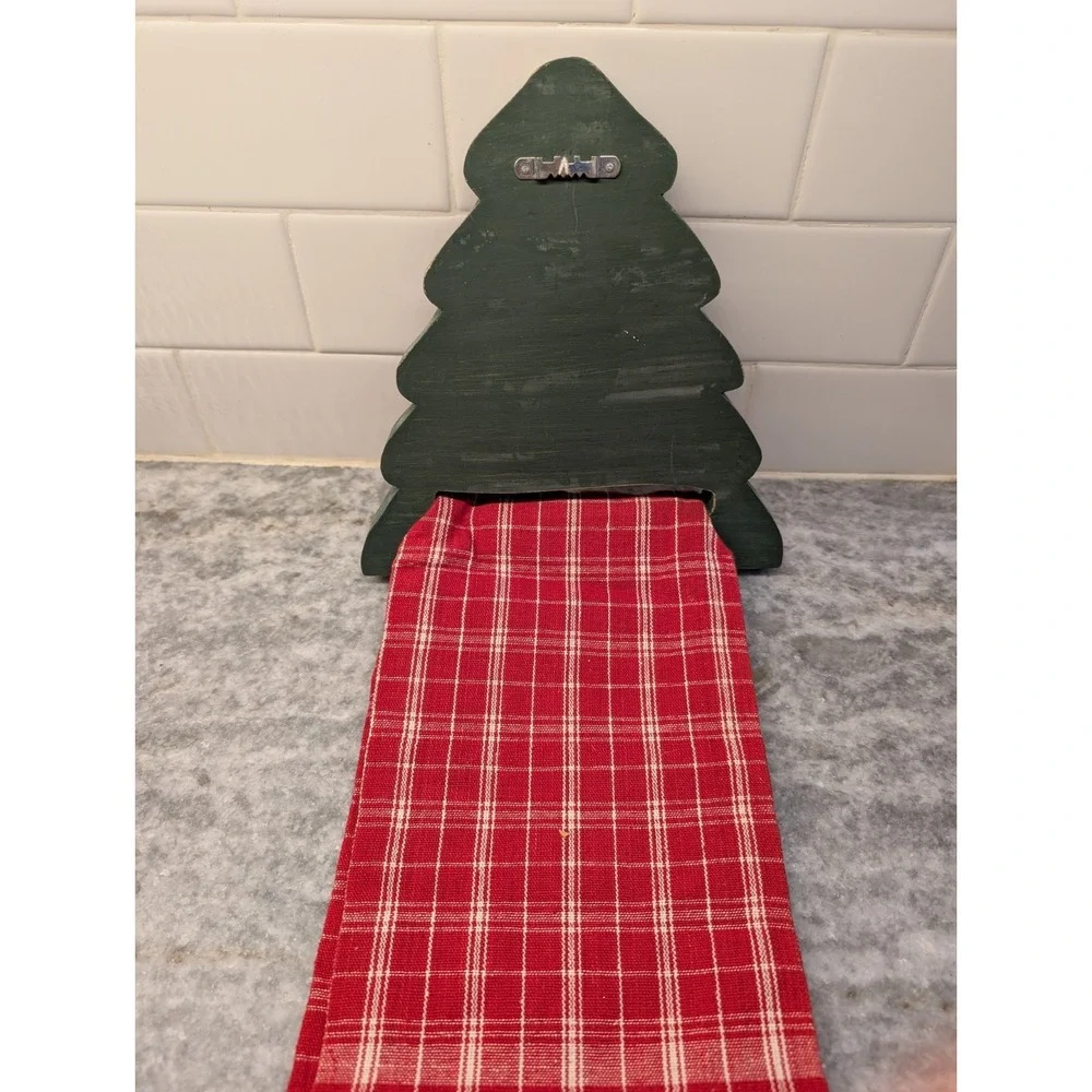 Crafty Wooden Christmas Tree Tea Towel Holder With‎ Towel